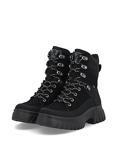 Женские ботинки Rieker замшевые черные - фото 6 - Miraton