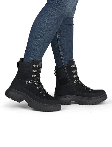 Женские ботинки Rieker замшевые черные - фото 9 - Miraton