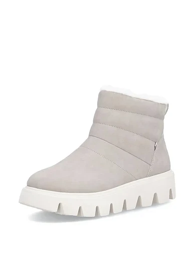 Женские ботинки из экокожи рисового цвета - фото 3 - Miraton