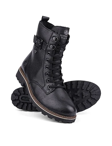 Женские ботинки Rieker из экокожи черные - фото 2 - Miraton