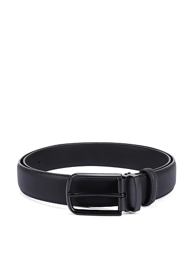 Ремінь шкіряний чорний (91026B-10) - фото 1 - Miraton