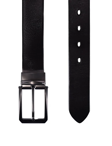 Ремінь шкіряний чорний (Y001-8) - фото 2 - Miraton