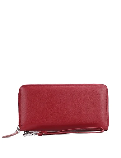 Гаманець на блискавці шкіряний бордовий(1342-2) - фото 1 - Miraton