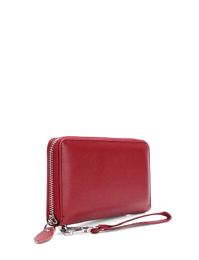 Гаманець на блискавці шкіряний бордовий(1342-2) - фото 2 - Miraton