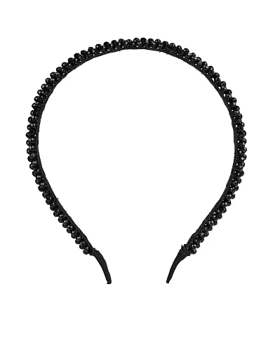 Обруч тонкий чорний з камінням(KH-6) - фото 1 - Miraton