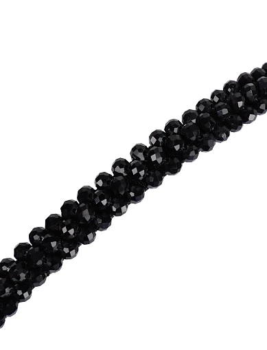 Обруч тонкий чорний з камінням(KH-6) - фото 3 - Miraton