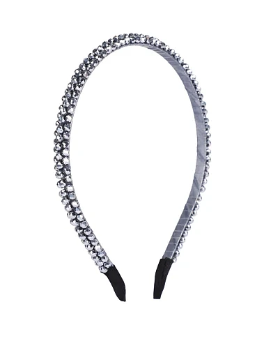 Обруч тонкий з камінням в сріблі(KH-7) - фото 2 - Miraton