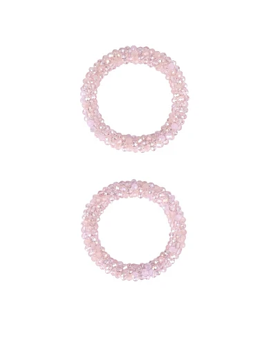 Набір з 2-х резинок для волосся рожеві намистини(PS-3) - фото 1 - Miraton