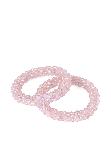 Набір з 2-х резинок для волосся рожеві намистини(PS-3) - фото 2 - Miraton