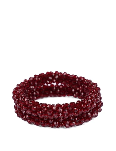 Набір з 2-х резинок для волосся гранатові намистини(PS-2) - фото 1 - Miraton