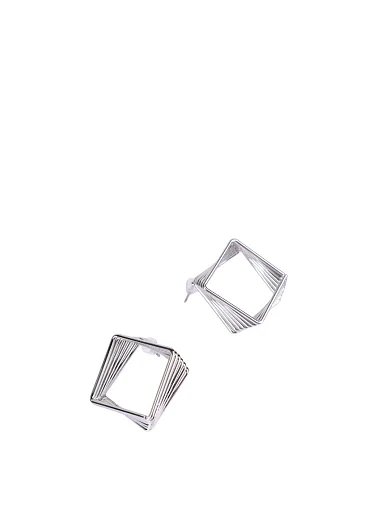 Серьги пусеты абстрактные в серебре - фото 2 - Miraton