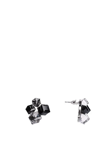 Сережки пусети з різнокольорових кристалів(KB-4) - фото 1 - Miraton