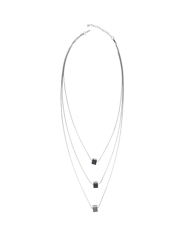 Кольє багатошарове в сріблі(KB-26) - фото 1 - Miraton