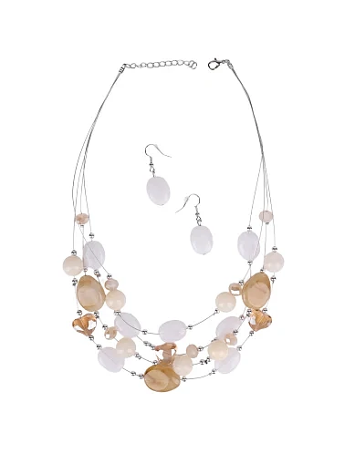 Набір з кольє та сережок з різнокольорових намистин(KB-35) - фото 1 - Miraton