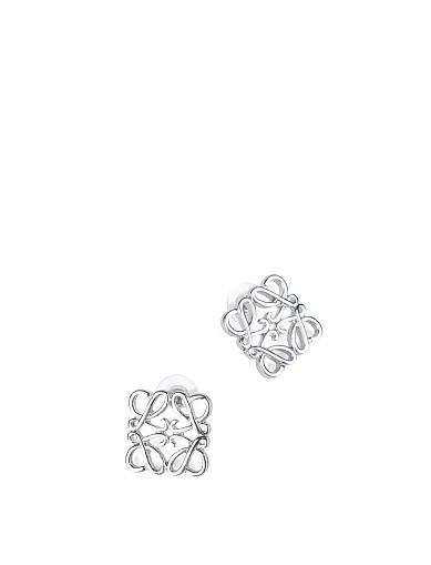 Серьги пусеты монограмма в серебре - фото 2 - Miraton