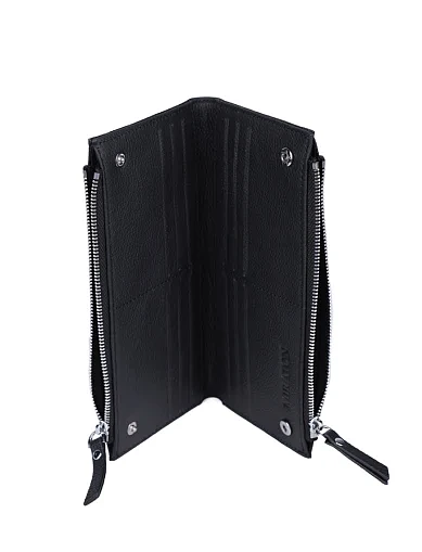 Кошелек кожаный черный - фото 4 - Miraton