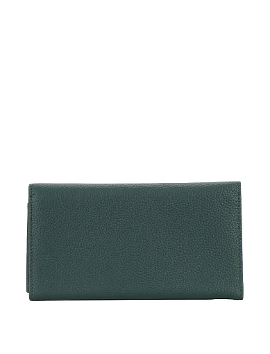Гаманець-конверт шкіряний зелений на кнопці(6927-1) - фото 3 - Miraton