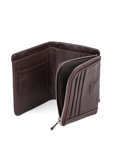 Кошелек кожаный коричневый - фото 4 - Miraton