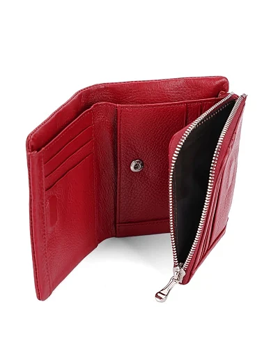 Кошелек кожаный бордовый - фото 4 - Miraton