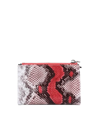 Кошелек кожаный со змеиным принтом - фото 3 - Miraton