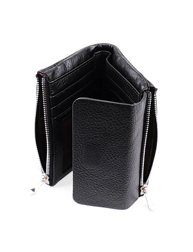 Кошелек кожаный черный - фото 4 - Miraton