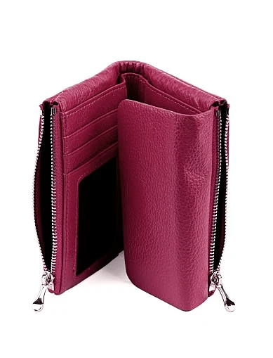 Кошелек кожаный бордовый - фото 4 - Miraton