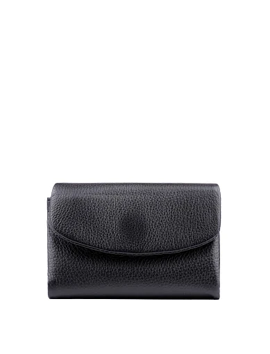 Кошелек на магните кожаный черный - фото 1 - Miraton