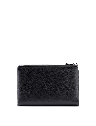 Кошелек на магните кожаный черный - фото 3 - Miraton