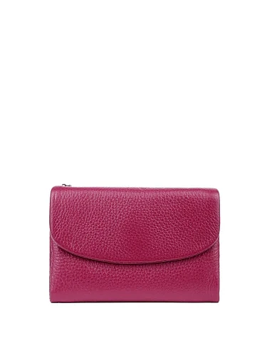 Кошелек на магните кожаный бордовый - фото 1 - Miraton