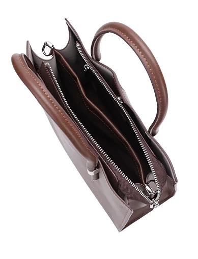 Жіноча сумка тоут шкіряна коричнева(2116-2) - фото 7 - Miraton
