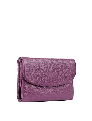 Кошелек на магните кожаный фиолетовый - фото 2 - Miraton