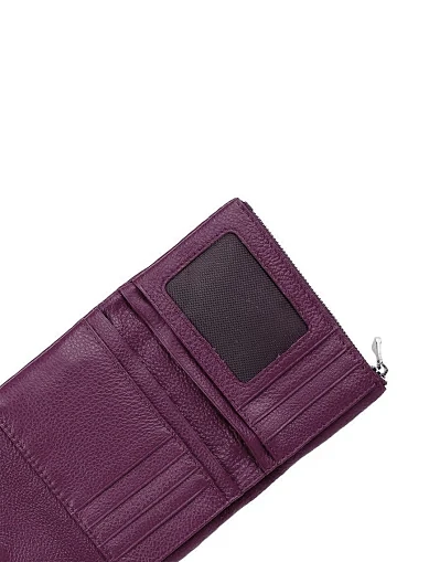 Кошелек на магните кожаный фиолетовый - фото 4 - Miraton