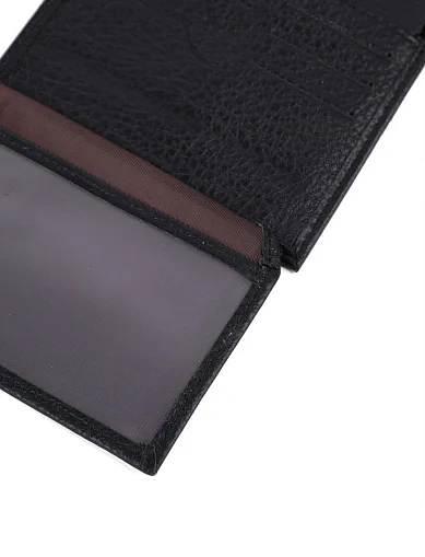Кошелек на магните кожаный черный - фото 5 - Miraton