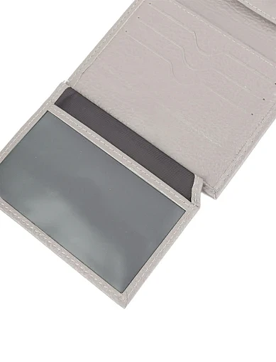 Кошелек на магните кожаный молочный - фото 5 - Miraton