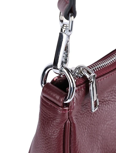 Женская сумка хобо MIRATON кожаная бордовая - фото 4 - Miraton