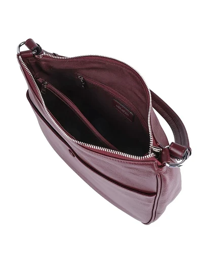 Женская сумка хобо MIRATON кожаная бордовая - фото 5 - Miraton