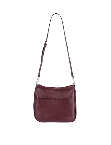 Женская сумка хобо MIRATON кожаная бордовая - фото 6 - Miraton