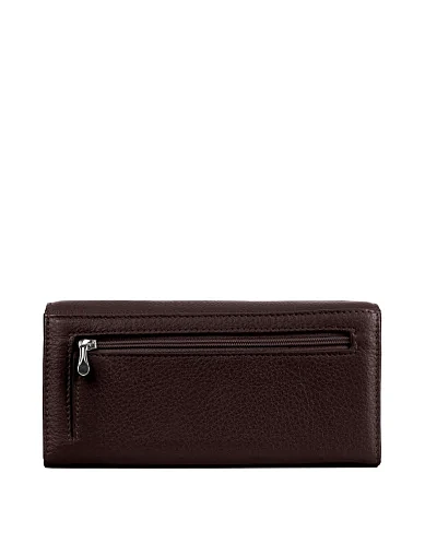 Кошелек на магните кожаный коричневый - фото 3 - Miraton