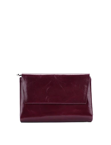 Кошелек на магните кожаный бордовый - фото 1 - Miraton