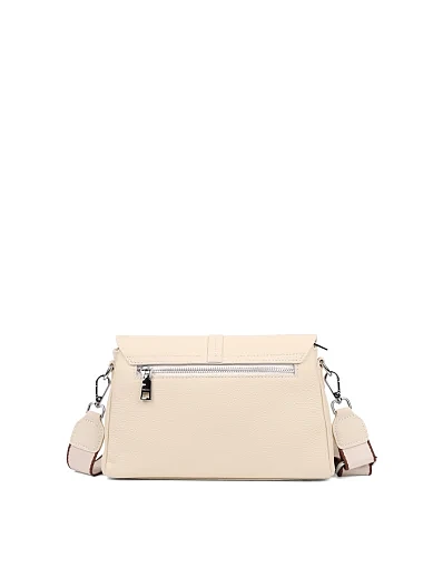 Жіноча сумка крос-боді шкіряна молочного кольору(55-99-2) - фото 3 - Miraton