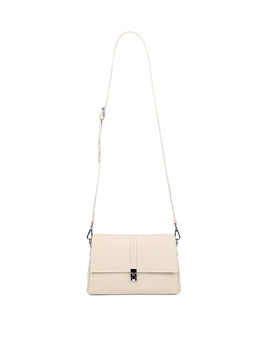 Жіноча сумка крос-боді шкіряна молочного кольору(55-99-2) - фото 7 - Miraton