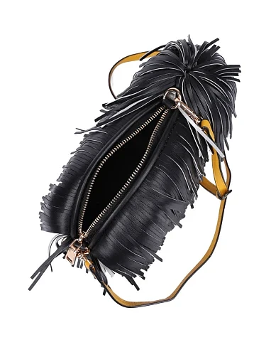 Женская сумка кросс-боди из экокожи черная - фото 6 - Miraton