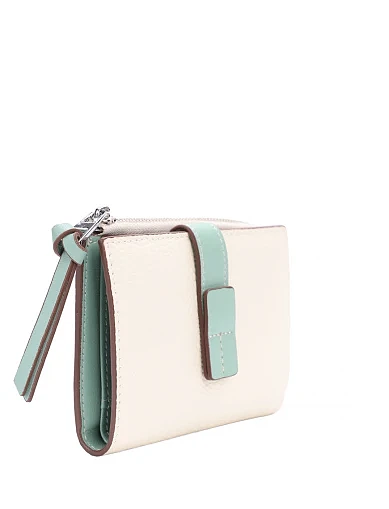 Гаманець шкіряний молочний з брелоком(6982-1) - фото 2 - Miraton