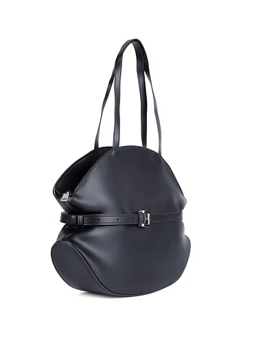 Женская сумка через плечо MIRATON кожаная черная - фото 3 - Miraton