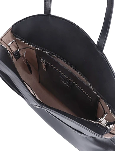 Женская сумка через плечо MIRATON кожаная черная - фото 6 - Miraton