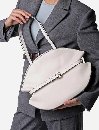 Женская сумка через плечо MIRATON кожаная белая - фото 2 - Miraton