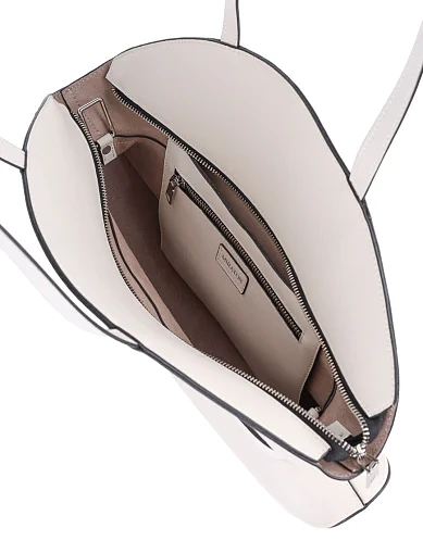 Женская сумка через плечо MIRATON кожаная белая - фото 6 - Miraton