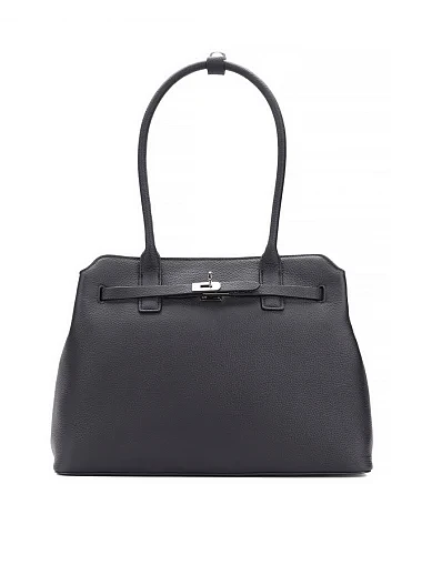 Женская сумка тоут кожаная черная - фото 1 - Miraton