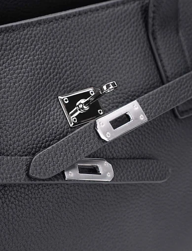 Женская сумка тоут кожаная черная - фото 5 - Miraton