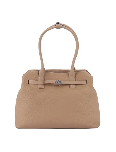 Женская сумка кожаная бежевая - фото 1 - Miraton